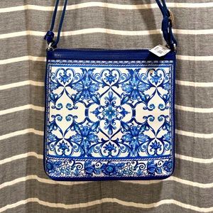 Brighton Florabella Messenger purse NWT + dust cover, blue leather